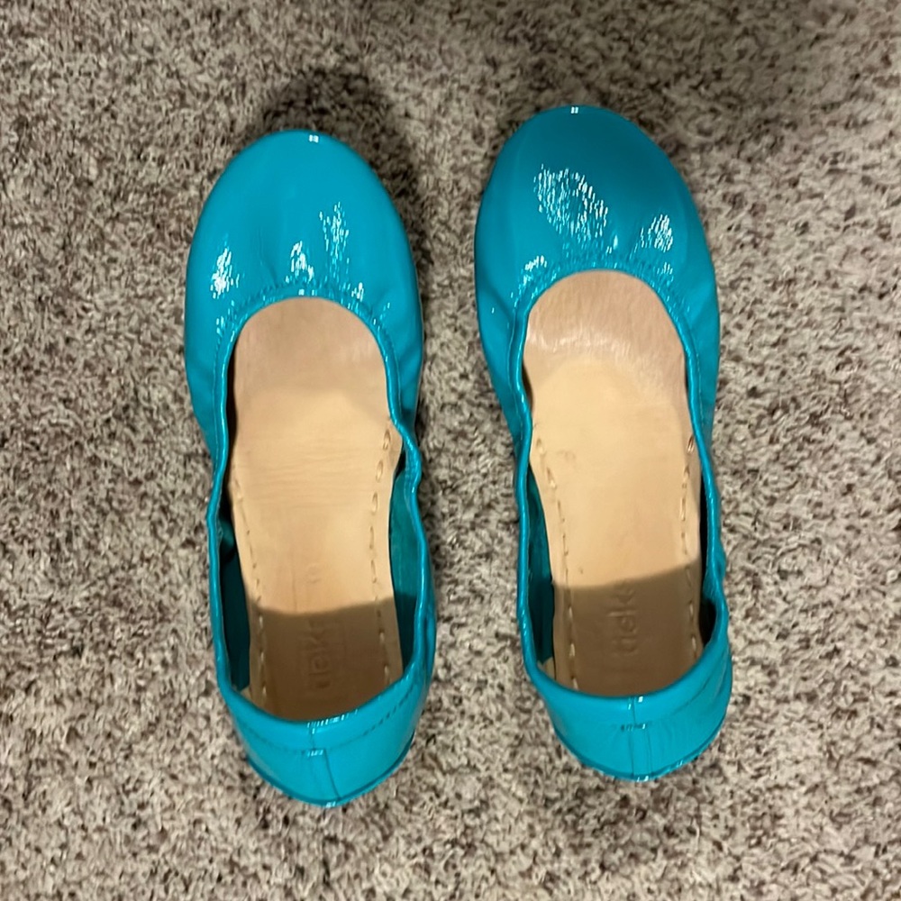 Tieks patent flats in classic Tiek Blue